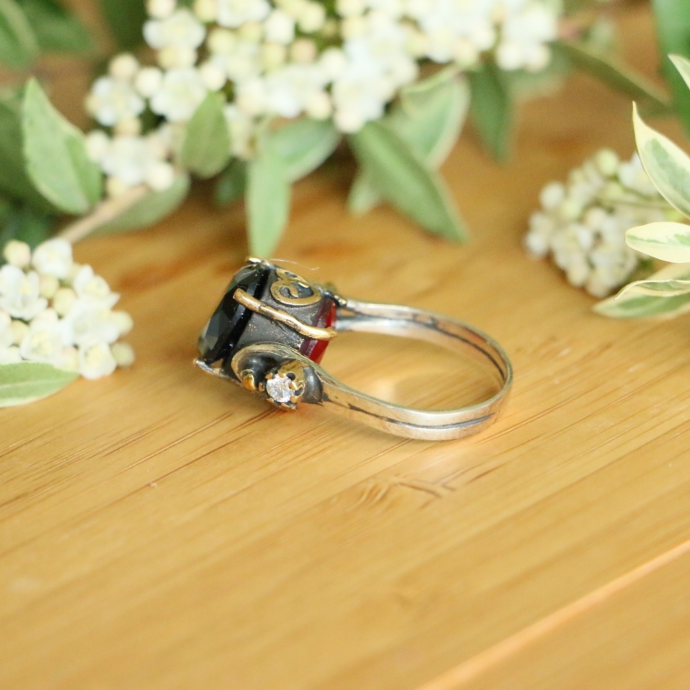 925 Sterling Silver Sapphire/Ruby  Reverse - Picture 5 of 8